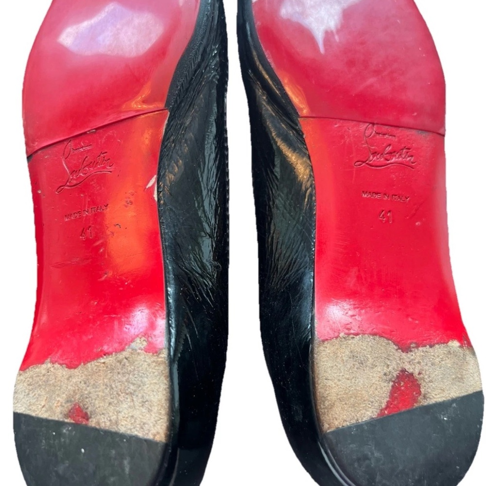 Christian Louboutin Black Leather Ballet Flats - Picture 4 of 6